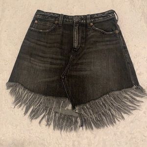 Free People Black Denim Skirt Sz 25